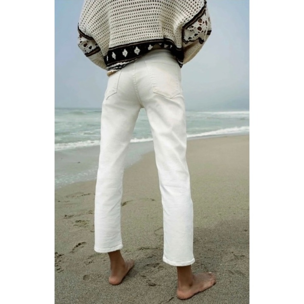 MOTHER The Tomcat Ankle Jeans Cream Puffs Ivory Straight Leg Size 26